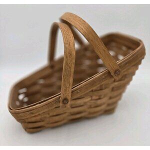 Longaberger Medium Vegetable Basket 1988 Signed SMC USA 12 X 11 Double Handles U